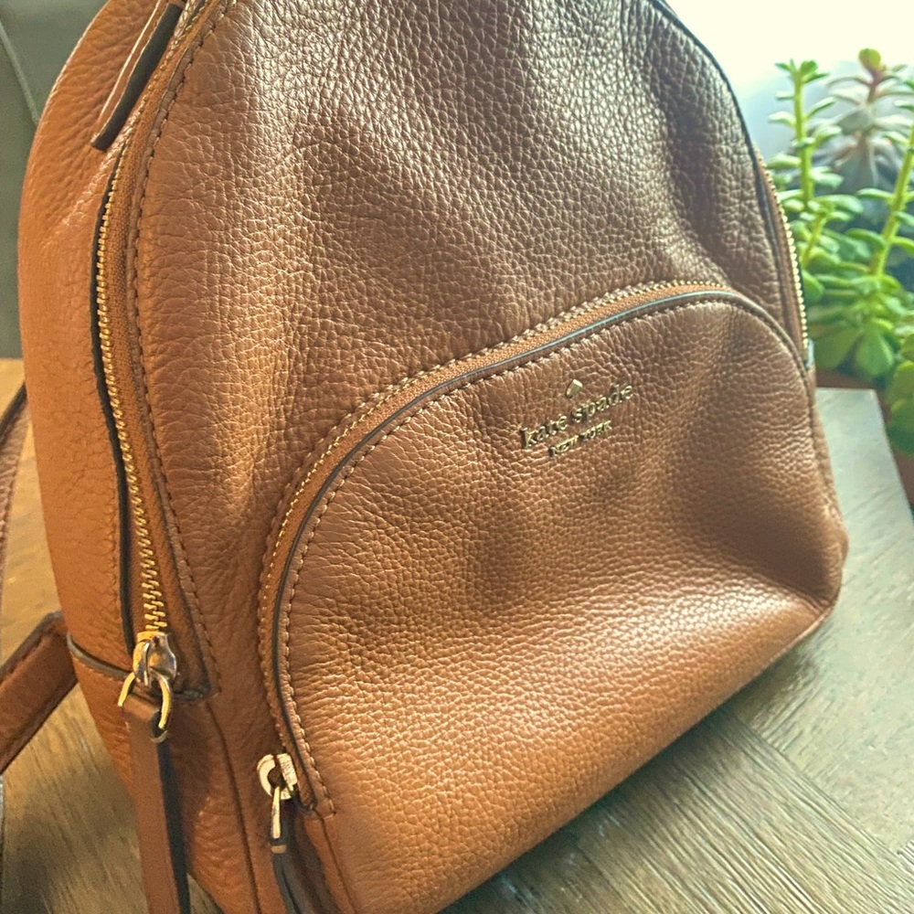 Kate Spade Brown Leather backpack about 11x9